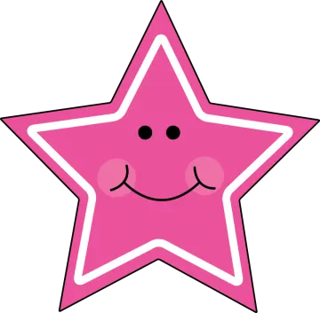 a pink star with a smiling face
