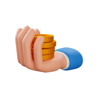 a hand holding a stack of coins