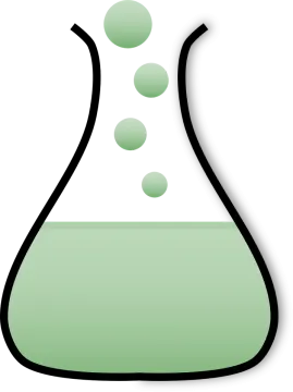 a green beakle filled with liquid