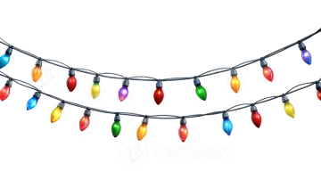 christmas lights on a white background