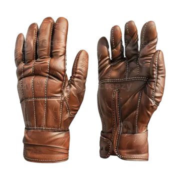 a pair of brown leather gloves
