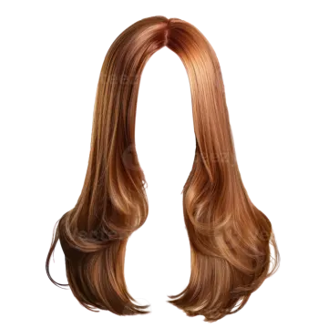 a woman's long brown hair on white background