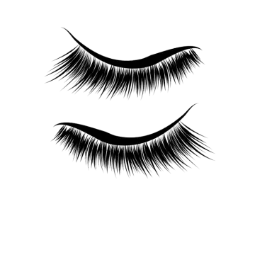 a pair of eyelashes on a white background