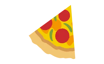 a slice of pizza on a white background