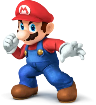 a cartoon character with blue eyes and a red hat