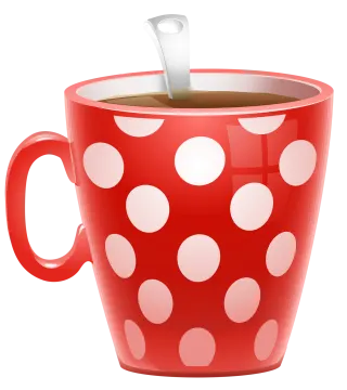a cup of coffee with a spoon in it