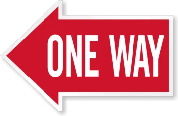 one way sign with an arrow pointing to the right