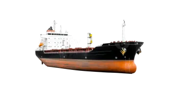 a large cargo ship on a white background