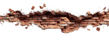 a brick wall with a hole in it