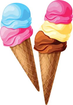 two ice creams with different flavors