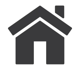 a black and white icon of a house