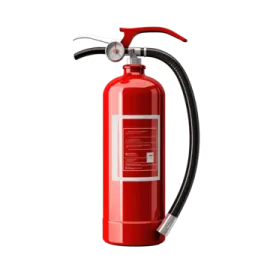 a red fire exor on a white background