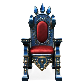 a throne with a red seat on it