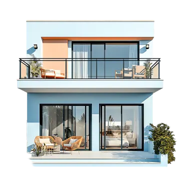a 3d rendering of a modern house