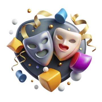 a group of masks in the shape of a circle