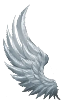 a drawing of an angel's wing