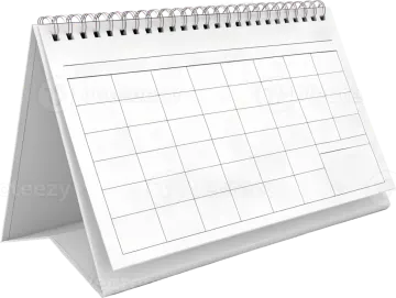 a calendar on a white background