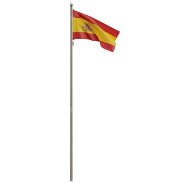 the flag of spain on a pole