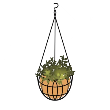 a hanging planter with plants in it