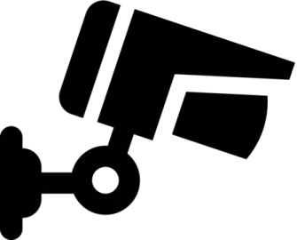 a black and white image of a camera