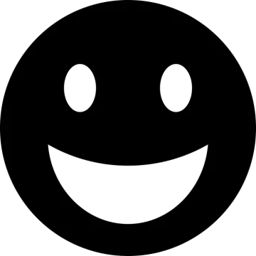 a black and white smiley face
