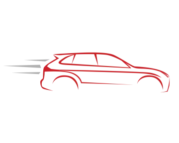 a red car on a white background