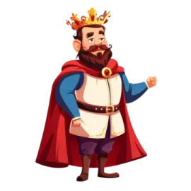 a cartoon character with a crown on his head