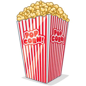 a red and white striped popcorn box