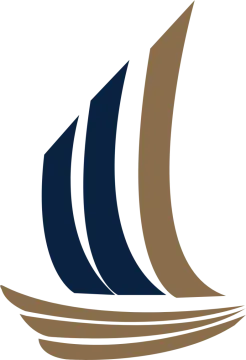 a boat with sails on a white background