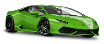 a green sports car on a white background