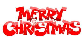 a red and white christmas card with the words merry christmas