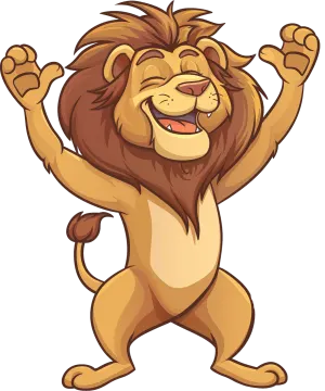 illustration of a cute lion cartoon character stock vector