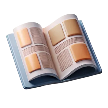 an open book on a white background