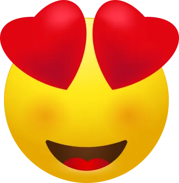 a smiley face with hearts on it