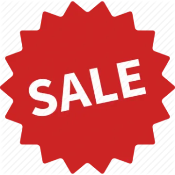 a red star with the word sale on it