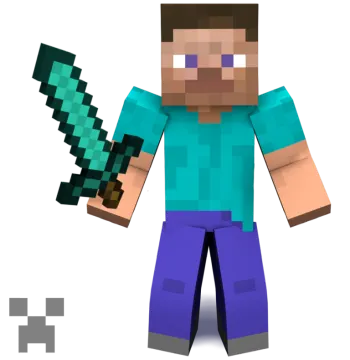 an image of a minecraft character holding a sword
