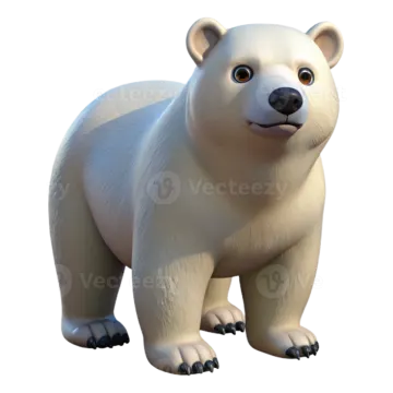 a white polar bear standing on its hinds