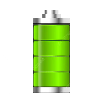 a green battery on a white background