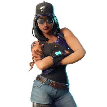 a woman in a black tank top and blue jeans