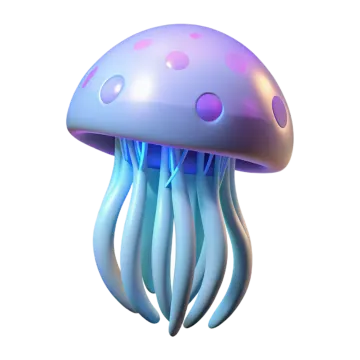 a blue and purple jellyfish