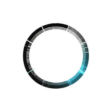 a circle with blue and black lines around it