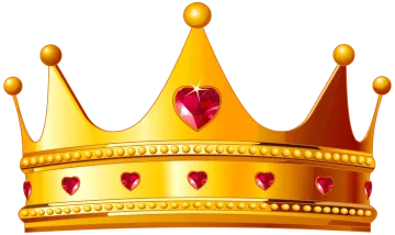 a gold crown with hearts on it