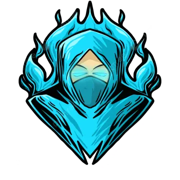 a blue hooded with a hood on it's head