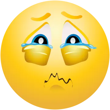 a yellow smiley face with blue eyes