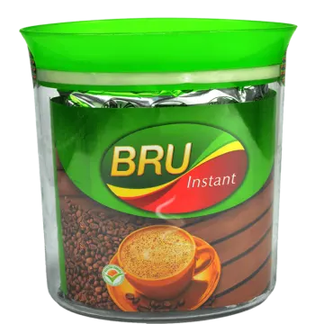 a jar of coffee beans on a white background