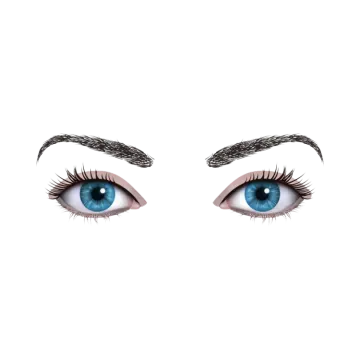 a pair of blue eyes with long eyelashes