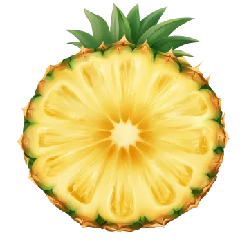 a pineapple cut in half