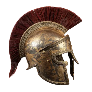 a roman helmet on a white background