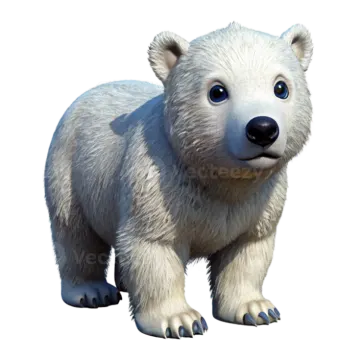 a white polar bear standing on its hinds