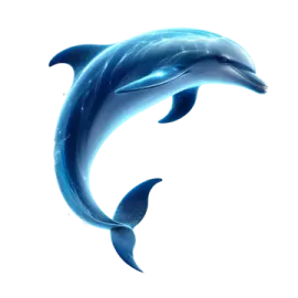 a pair of dolphins in the water